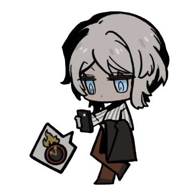 Zwei association Faust chibi, on the phone with a message from Dante
